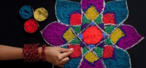person-making-a-rangoli